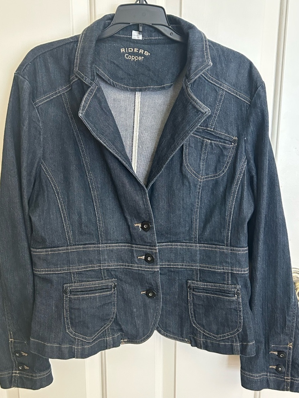 Riders by Lee Dark Blue Denim Blazer Jacket Sz XL